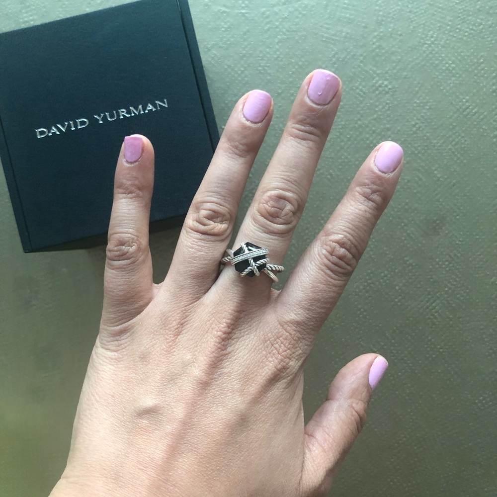 David Yurman cable wrap black onyx & diamonds